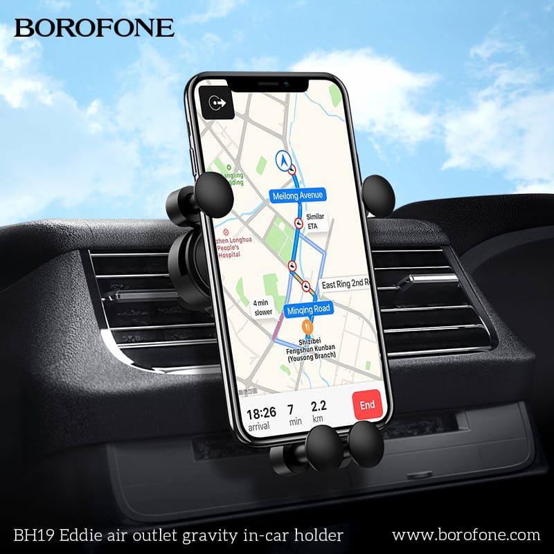 حامل هاتف للسيارة Borofone بتصميم عملي وثابت لحماية هاتفك أثناء القيادة.